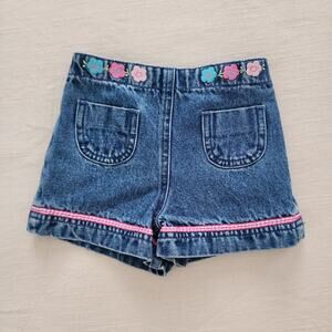 Y2k Floral Embroidered Jean Shorts 3-6 months